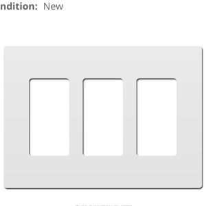 White Hidden-Screw Wall Plate Cover 3 Gang Plastic NWT Selling 3